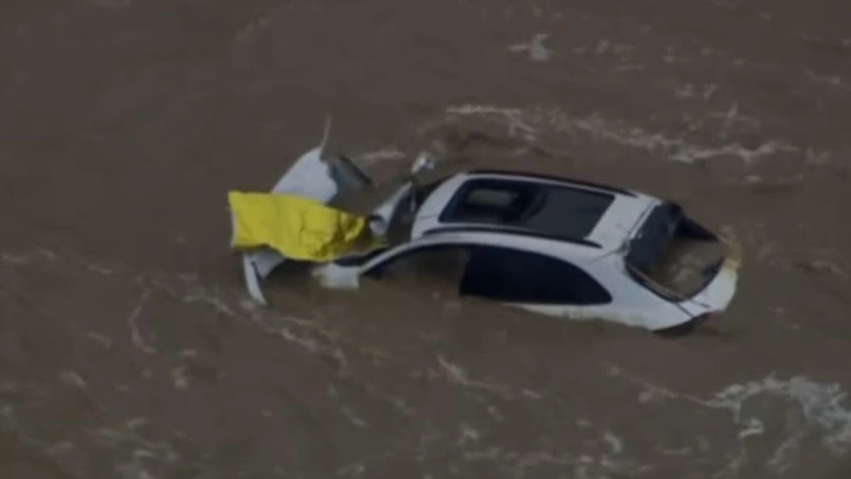 Drum inundat în statul Victoria, Australia, după furtuna devastatoare