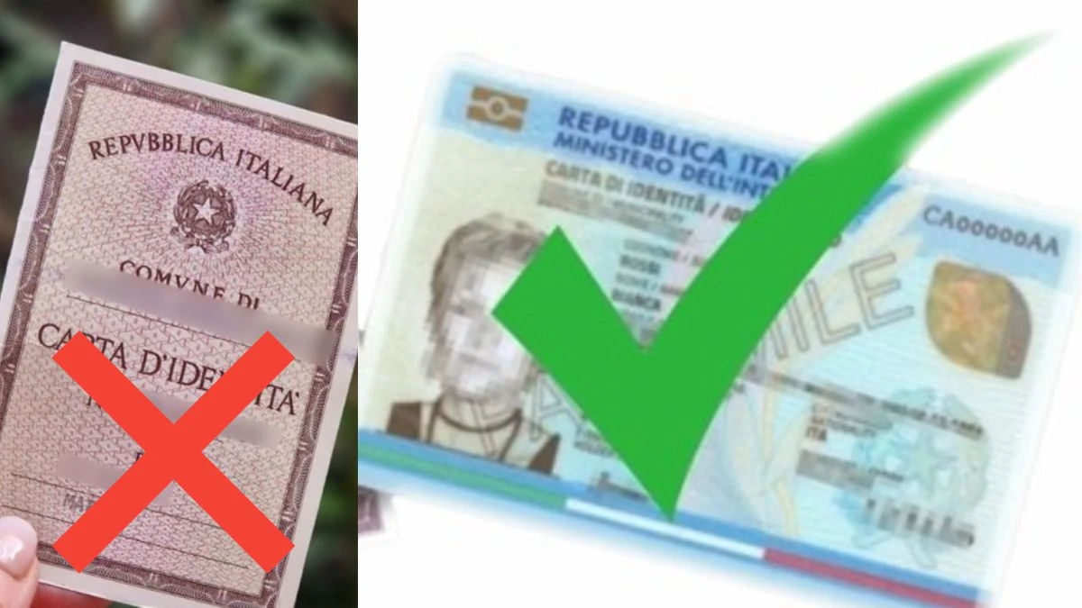Vechea carte de identitate italiană pe hârtie și noua carte electronică de identitate
